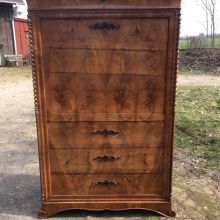 Biedermeier Schreibschrank Walnuss furniert Furnier Nussbaum Sekretaer 01